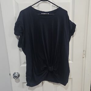 Chico's Elegant Navy Blue Knotted Tee Size Xxl‎
